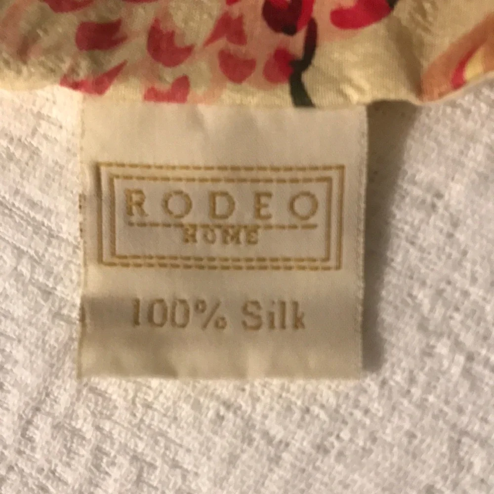 Rodeo Home Silk Floral Table Runner Ruffle Red Pink Roses Golden Yellow Cottage